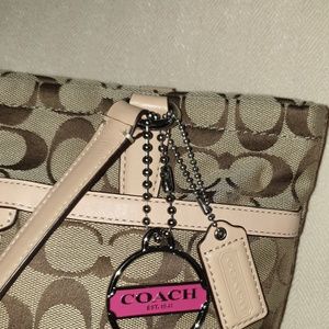 Coach Bags - Coach Signature Pink strip Tote Coach Bags - Coach Signature Pink strip Tote